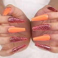 thumbnail image 4 of 20 piezas de uñas postizas acrílicas de bailarina con puntas de uñas postizas de ataúd de uñas postizas artificiales de cobertura completa para mujeres y niñas (naranja) Zhivalor HMYH818, 4 of 7