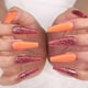 thumbnail image 5 of Uñas postizas largas Zhivalor brillantes a presión Bailarina acrílicas 20 piezas color naranja, 5 of 8