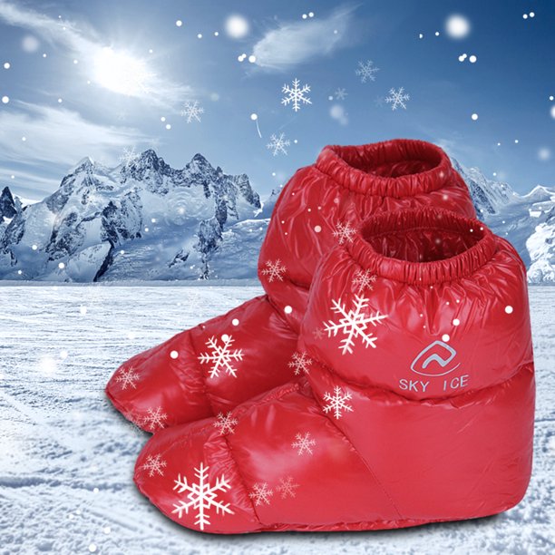 Calcetines De Invierno Con Botines De PlumónBotas de plumón Botas aisladas impermeables Zapatos de invierno para el hogar Mujeres Hombres Calentador de pies