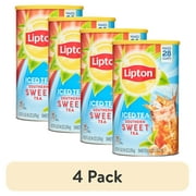 (4 pack) Lipton Iced Tea Mix Southern Sweet Black Tea, Caffeinated, 28 Quarts