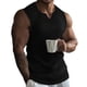 thumbnail image 2 of Ceisia Men's Slim-Fit V-Neck Ribbed Knit Sleeveless Tank Top Black M Gifts, 2 of 7