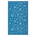 thumbnail image 1 of Navy Blue Reversible Outdoor Rug Waterproof, Vintage Plastic Straw Carpet with Portable Bag, UV Resistant Lightweight Patio Mat for Backyard Beach RV Deck, White, 1 of 13