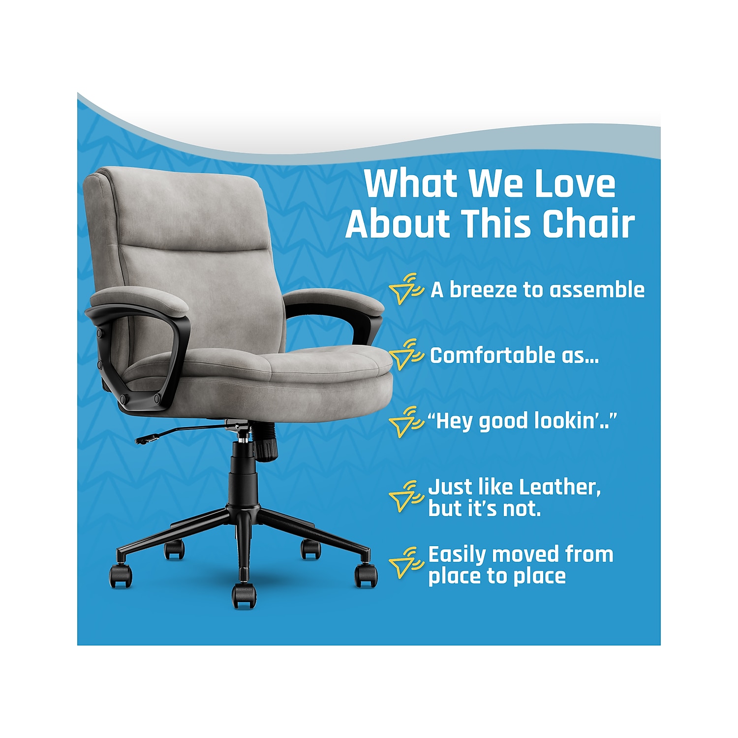 Click365 Transform 2.0 Ergonomic Mid Back Desk Chair Fabric Grey