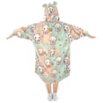 thumbnail image 2 of Dailycode Wearable Blanket Hoodie Oversized Sherpa Flannel Blankets with Pocket for 3-14 Year Old Cute Rabbit Hold Carrot, 2 of 7