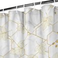 thumbnail image 3 of White Gold Leaf Hexagon Marble Pattern Shower Curtain 36"x72" ,Bathroom Decorative Shower Curtains Set with 12 Hooks,Modern Waterproof Washable Shower Curtain, 3 of 6