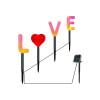Valentines Solar Lights Set of 4 LED LOVE Lights Valentines Day Decorations Outdoor Valentine Porch Decor Outside Decorations for Yard, Multicolor