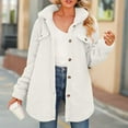 thumbnail image 2 of Women Clearance All 2024! Plus Size Fall Coats for Women, Women Solid Color Lapel Long Sleeved Loose Breasted Long Plush Jacket Gift for Girls Fall, Winter Gift for Women, 2 of 8