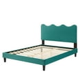 thumbnail image 6 of Platform Bed Frame, Twin Size, Teal Blue, Velvet, Modern Contemporary, Bedroom Master Guest Suite Room, 6 of 10