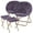 Purple, variant on Magshion Set of 2 Cozy Chair with Ottoman, Oversized Comfy Folding Lounge Saucer Chair Moon Chair with Footrest Footstool for Living Room Bedroom, Purple