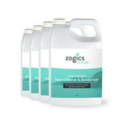 Zogics Enzyme Enriched Floor Cleaner & Deodorizer Concentrate, Case of 4-128 oz Containers - Makes up to 128 Gallons per Container