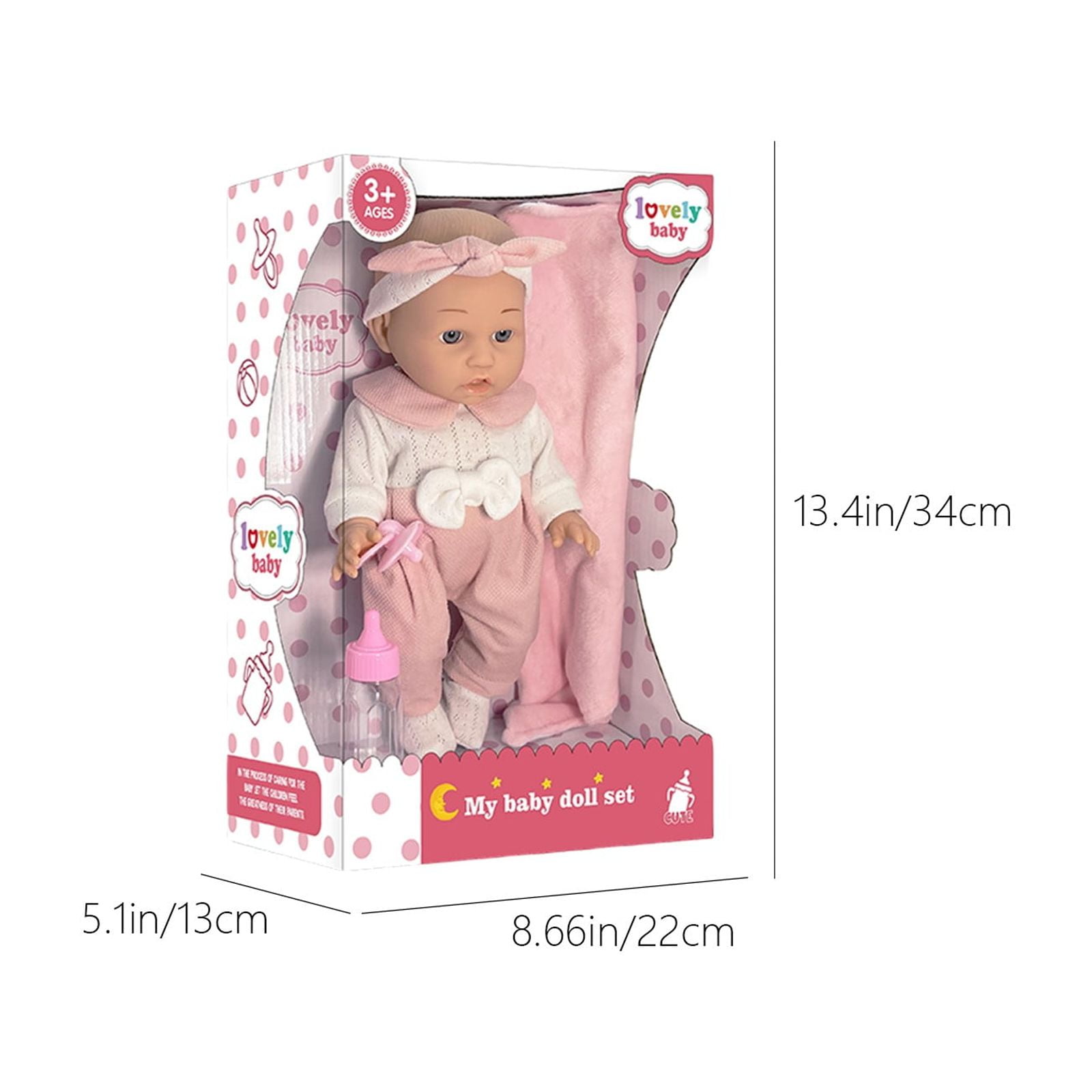 KOYPTL 12 Inch Lifelike Reborn Baby Dolls For Girls 3 4 5,Realistic Newborn Baby Dolls,Real Life Baby Dolls Accessories With Basket And Pacifier,Christmas Birthday Holiday Gift For Kids Aged 3+