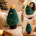 thumbnail image 7 of Green Christmas Tree Plush Throw Pillow, Soft Xmas Tree Shaped Decorative Cushion with Yellow Star and Colorful Buttons, Embroidered Merry Christmas Accent Pillow for Sofa Bedroom Holiday Decor, 7 of 7