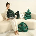 thumbnail image 4 of Leaf Shaped Throw Pillow, Cute Monstera Decorative Throw Pillow, Green Tropical Plant Cushion for Living Room Sofa Office Bedroom Home Decor, Gifts for Plant Lovers 20inch*19inch, 4 of 4