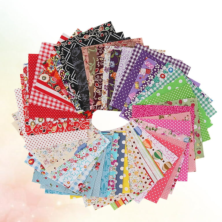  40 Pcs 10 x 10 Inches Cotton Fabric Bundle Squares Precut  Fabric Squares Multi Color Floral Fat Squares Sheets for Kids DIY Craft  Quilting Sewing (Simple Patterns)