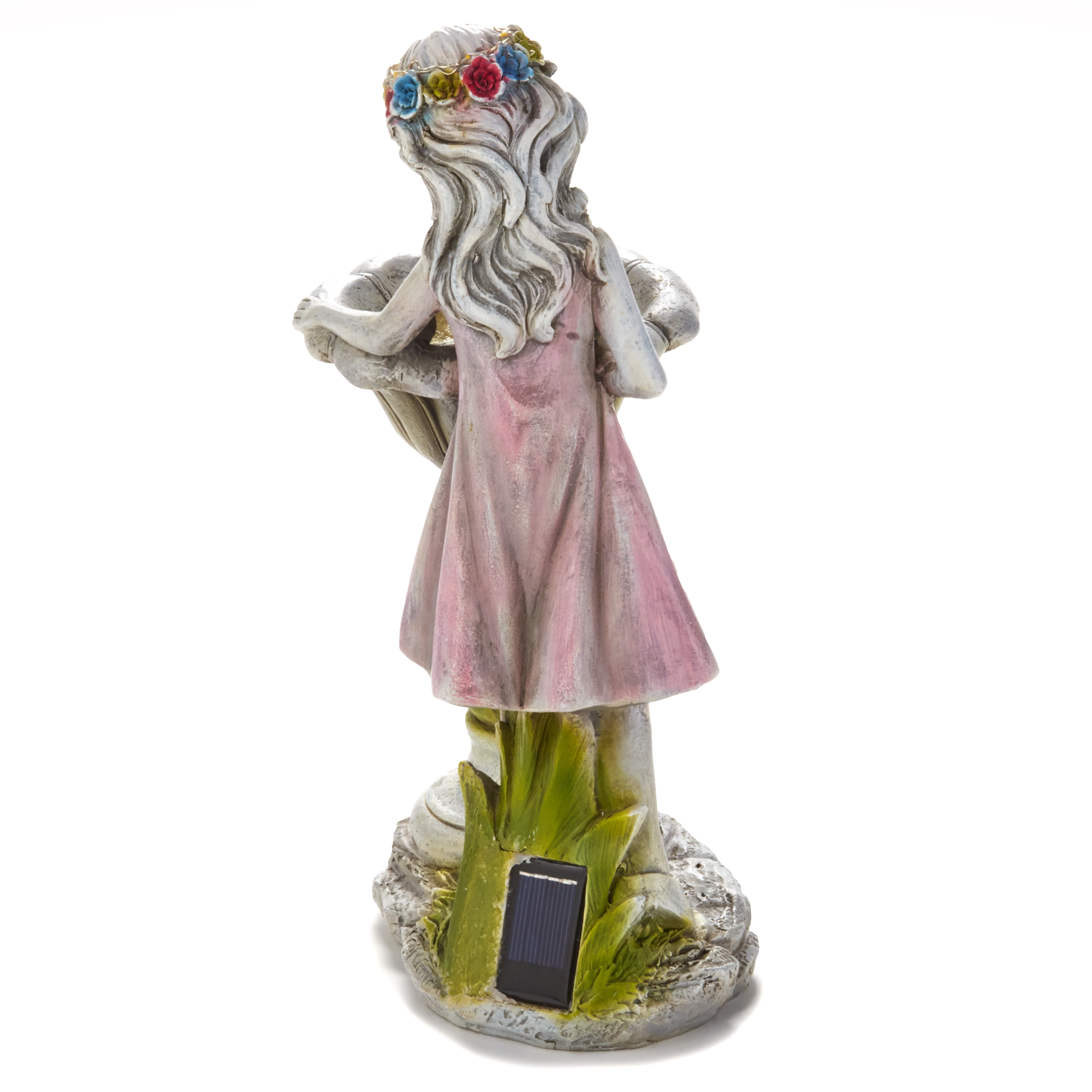 The Lakeside Collection Solar Lighted Girl by Bird Bath Sculpture Outdoor Garden Accent The Lakeside Collection Solar Lighted Girl by Bird Bath Sculpture Outdoor Garden Accent