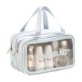 thumbnail image 1 of Bolso cosmético helado de separación seca y húmeda de PU del bolso de cosméticos de doble capa, hecho de PU y malla, 1 of 5