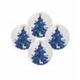 thumbnail image 7 of 13 Inch Round Placemats Set of 4, Blue Christmas Tree Non Slip Heat Insulation PP Table Mats, Xmas Reindeer Modern Abstract Art Washable Place Mats for Kitchen Dining Party Table Decor, 7 of 7