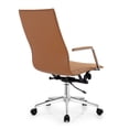 thumbnail image 4 of 2xhome Modern High Back Office Desk Chair | Upholstered Ribbed PU Leather with Metal Frame | Adjustable Height, Tilt Lock | Computer Armchair for Home, Conference, Meetings (Beige), Set of 1, 1 piece, 4 of 14