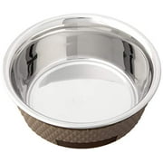 PetRageous 16016 Kona Stainless-Steel Non-Slip Dishwasher Safe Dog Bowl 3.75-Cup 6.75-Inch Diameter 2.5-Inch Tall for Medium and Large Dogs and Cats 30-Ounce, Taupe