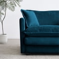thumbnail image 4 of 3 Piece Extra Deep Seat , Blue Chenille Sectional For Living Room, Wood, Sponge, Breathable Fabric, Comfortable Seating Solid High, 4 of 6