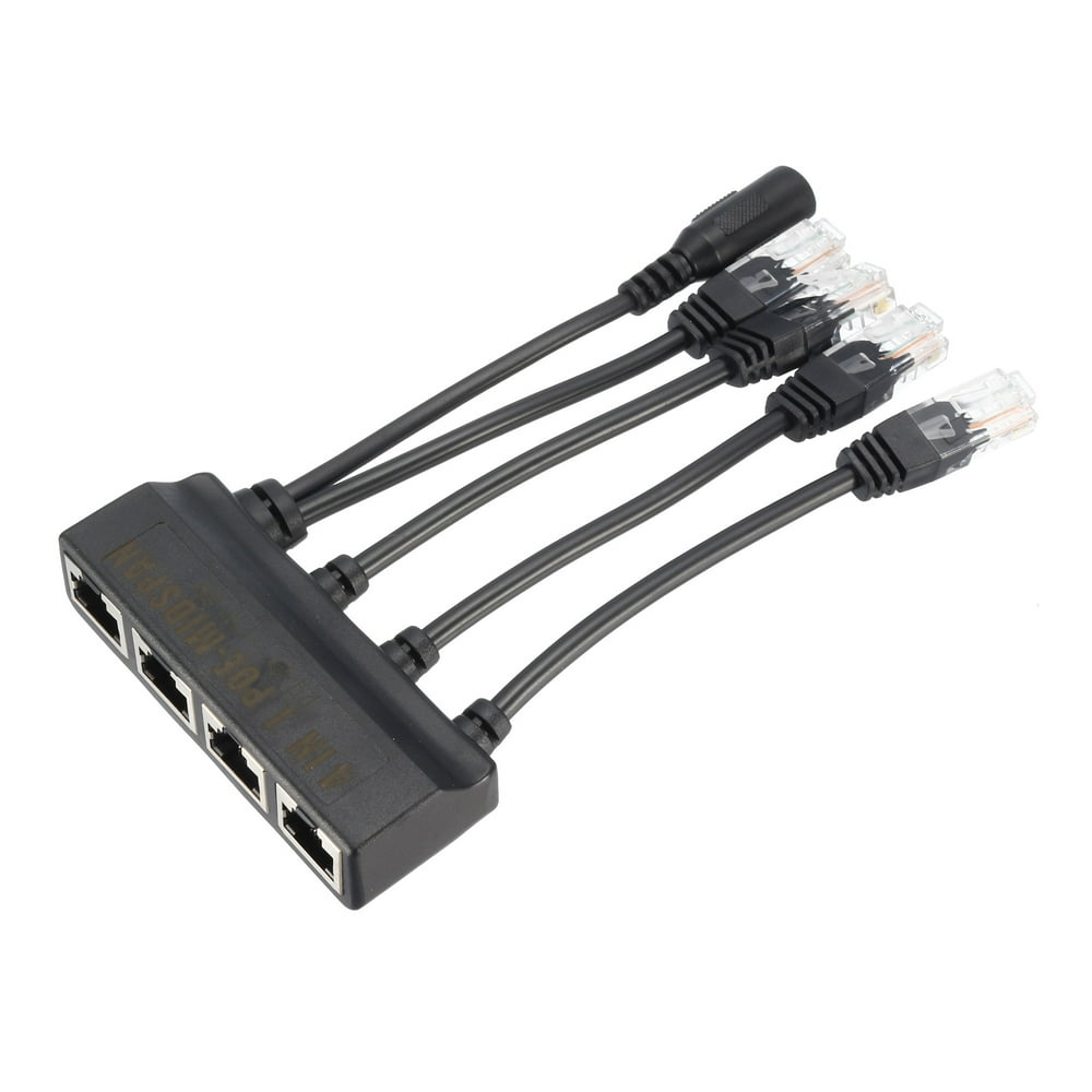 4 in 1 POE Splitter Power Over Ethernet Midspan Splitter Adapter Black ...