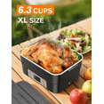 thumbnail image 5 of XL 6.3-Cup Cordless Electric Lunch Box for Adults, Heated Lunch Box for Men with Scheduled Heating, Portable Car Food Warmer with Utensils, Two-Tier Bag, Removable Divider, 5 of 7