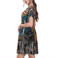 thumbnail image 2 of Uemuo Coffee-Drinking Skull Print Womens Summer Dress Casual Swing Short Sleeve Sundresses Beach A-line Shift Dress, 2 of 6