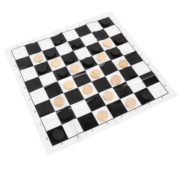 International Checkers, Plastic Grain Wood Wear Resistant Complete Kit Safe Checkers Pieces Chessboard Set For Gathering ANGGREK Otros Deportes
