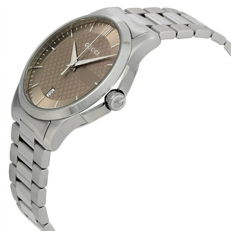 稀少 GUCCI(グッチ) G-Timeless Brown Dial Quartz Unisex Watch Gucci G Timeless Quartz Brown Dial Brown Leather Strap