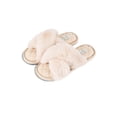 thumbnail image 6 of Jessica Simpson Womens Plush Cross Band Plush Memory Foam Slide Slipper, 6 of 9