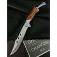 thumbnail image 2 of Hunting Folding Knife with Rosewood Handle, EDC Pocket Knife, Foldable Long Blade Pocket Knife, Outdoor Survival Knife, 2 of 8