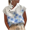 thumbnail image 1 of Birdeem Chemise Décontractée d'Été pour Femme, Ample, à Boutons, en Coton et Lin, Col Montant, 1 of 6