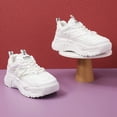 thumbnail image 6 of WASHWEPE Chunky Sneakers 1 Pair White Pu Material Classic Style Pressure Reduction Wear 9.825Inch For Women, 6 of 8