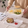 thumbnail image 4 of White Serving Tray with Handles Stackable Rectangle Plastic Serving Platter, 4 of 5