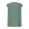 thumbnail image 6 of MIXUE Womens Summer Tops Summer Solid Color Round Neck Hollow Out Sleeveless Fashion Casual Loose Pullover Tshirts Streetwear,Green,S, 6 of 7