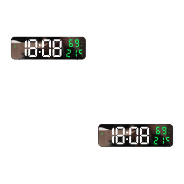 Reloj de pared digital LED grande Yuarrent alimentado por batería con temporizador 15 Negro+Blanco+Verde 2Conjunto