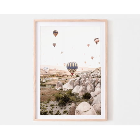 Hot Air Balloon Print, Turkey, File, Cappadocia Poster, Wall Art, Modern Wall Decor, 8x12 UNFRAMED