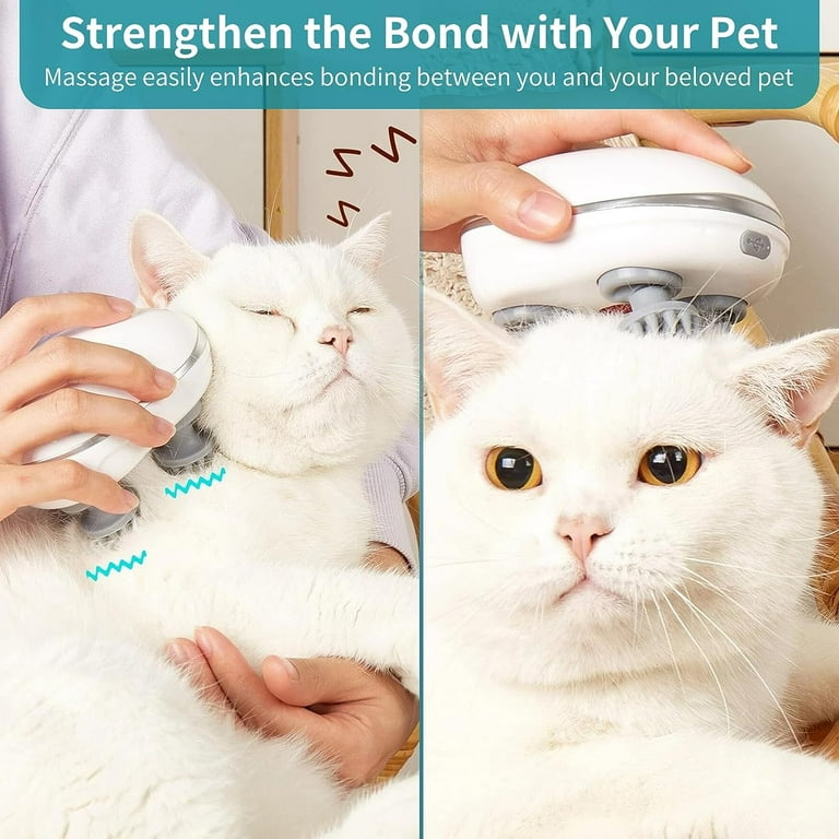 HEJULIK Electric Cat Massager, Handheld Pet Massager for Indoor Cats and  Dogs, Cat Head and Back Massager Tool for Relieve Anxiety Stress, Tight  Muscles and Stiffness