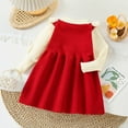thumbnail image 4 of FhsagQ Dresses Girls' Christmas Dresses Formal Toddler Girls Warm Ruffle Trim Ribbed Knit Sweater Dress Christmas Dresses for Girls 10-12 Girls Christmas Dresses 10-12 Long Red 4-5 Years, 4 of 4