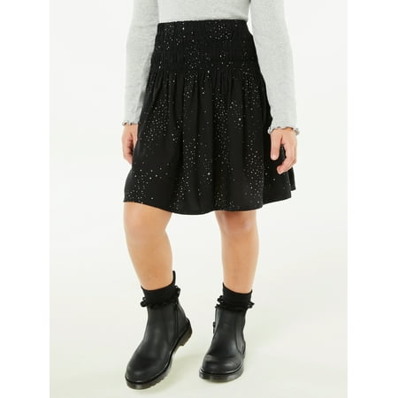 Free Assembly Girls’ Smocked Midi Skirt, Sizes 4-18