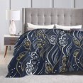 thumbnail image 6 of ZNDUO Japanese Blue Waves Pattern Throw Blanket, Lightweight Cozy Soft Throw Blanket for Couch, 80"x60" Throw Blankets for Bed, 6 of 8