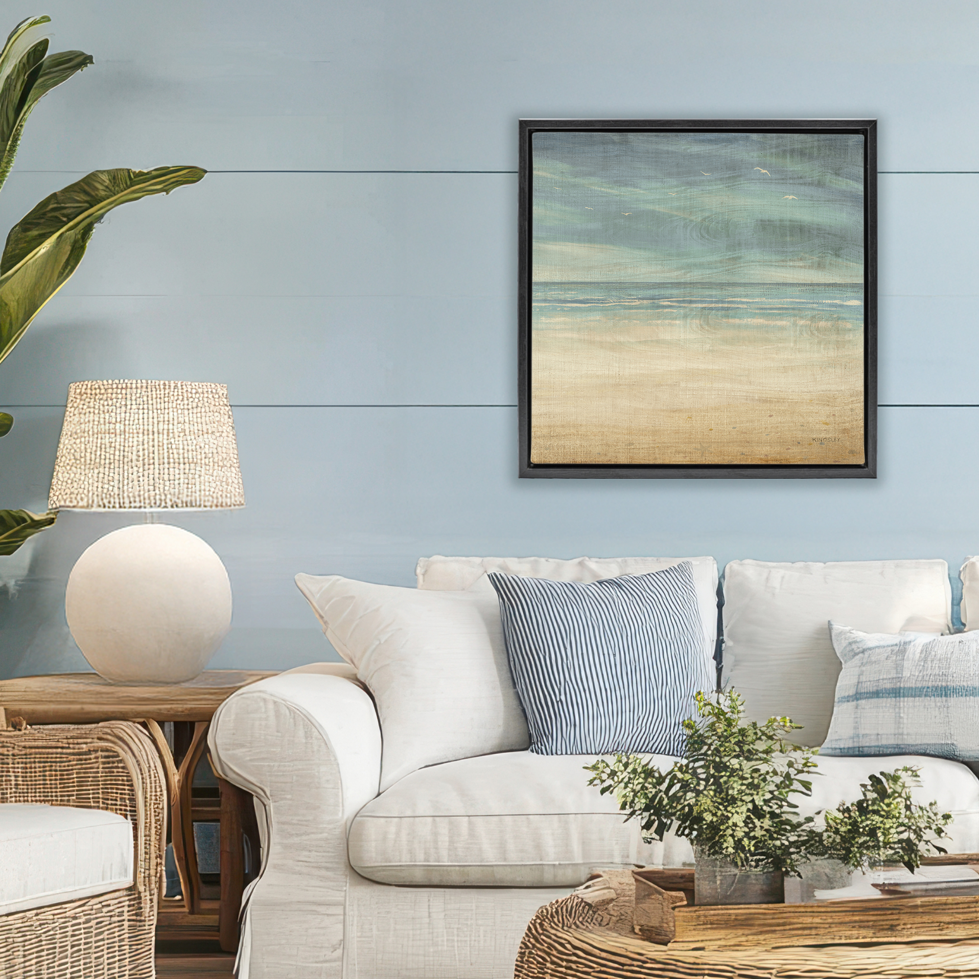 Stupell Industries Moody Coastal Days Black Framed Floater Canvas Wall Art, design by Dan Meneely