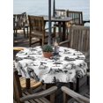thumbnail image 2 of Outdoor Tablecloth with Umbrella Hole for Patio/Picnic/Party/Camping, Farmhouse Country Waterproof Table Cloth Round Cover Washable, Retro French Garden Horse Swan (Dia 54"), 2 of 8