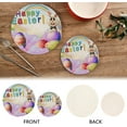 thumbnail image 4 of GZHJMY Happy Easter Beautiful Eggs and Cute Bunny Trivet Pot Holder, Round Woven Potholders Set 2PCS-Braided - Coasters - Table Mats 376 for Kitchen Pans Bowl Teapot, 4 of 7