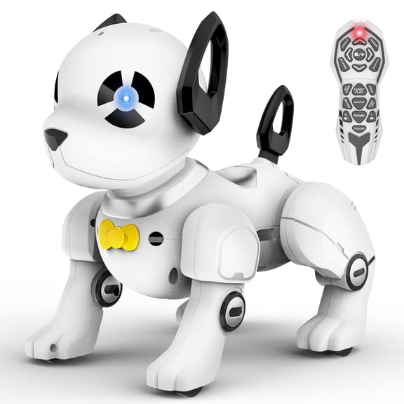 Happysky Remote Control Robot Dog Toy, RC Dog Programmable Smart Interactive Robotic Pets, RC Stunt Robot Toys Deg Imitates Animals Music Dancing Handstand Push-up Follow Functions for Boys Girls Toy