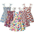 thumbnail image 2 of XBASW Toddler Baby Girls Sleeveless Dress Spaghetti Strap Sundress Kids Summer Printed Dresses for 1-6T Girls, 2 of 11