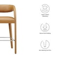thumbnail image 5 of Modway Pinnacle Vegan Leather Bar Stool Set of Two in Tan Silver, 5 of 10