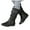 Black, variant on Women's Flat Mid Calf Boots Fashion Pointed Toe Leather Fold Over Booties Casual Knee High Riding Boots with Buckle Strap White Size 6