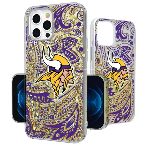 Minnesota Vikings iPhone Paisley Design Glitter Case