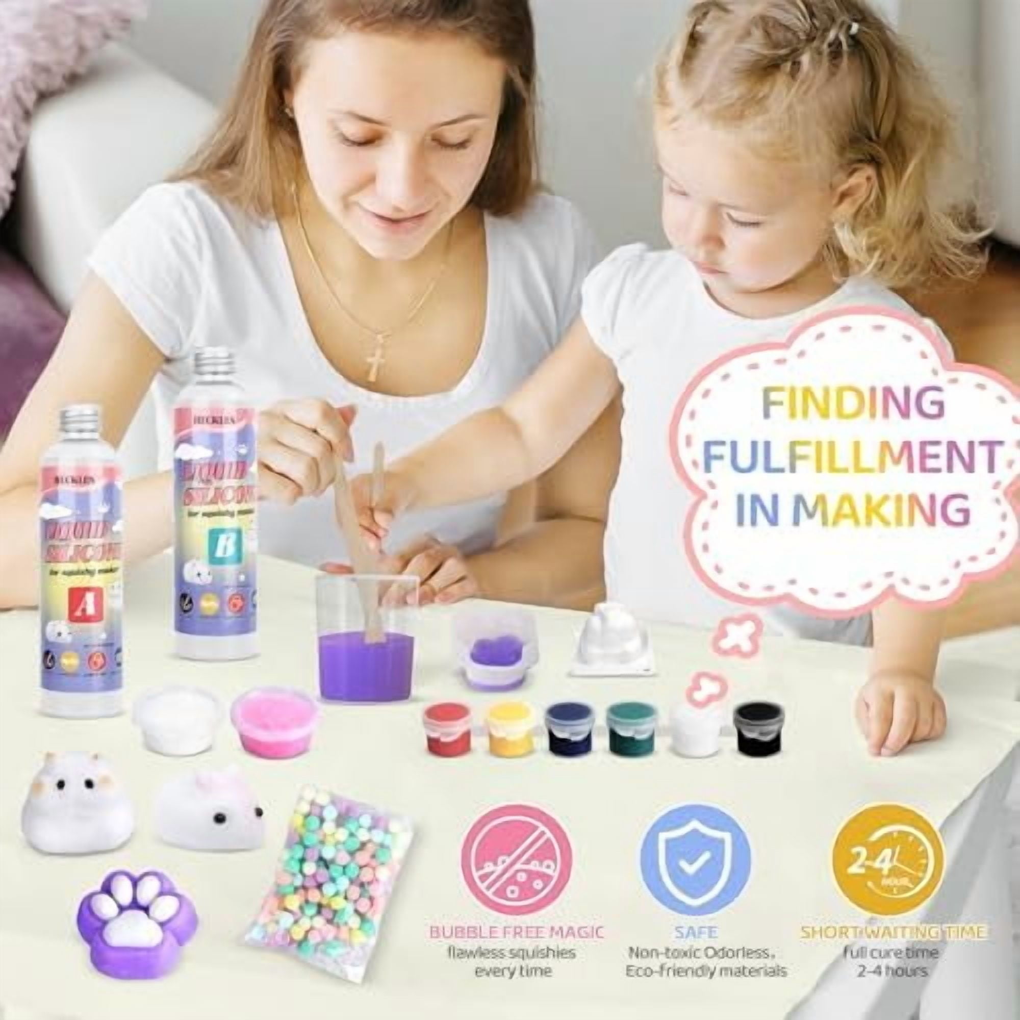 DIY Taba Squishy Making Kit,18oz Squishy Molds Silicone,Liquid Silicone 1:1 AB Ratio Epoxy Resin Mix for Squishy Making, Mold Cat Claw, Hamster, Rabbit,Gifts for Any Occasion$$Art & Craft